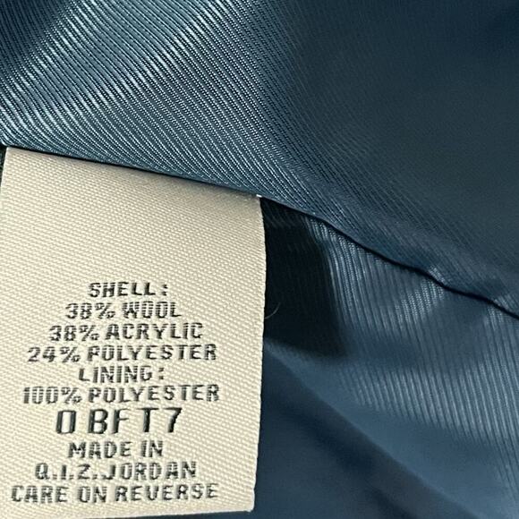 VTG LL Bean Wool Blend Hooded Fur Trim Full Zip Jacket Size M Blue Outdoors - Picture 9 of 11